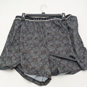 Perry Ellis XL Men's Luxe Boxers Size 40-42 Black Paisley Print Underwear
